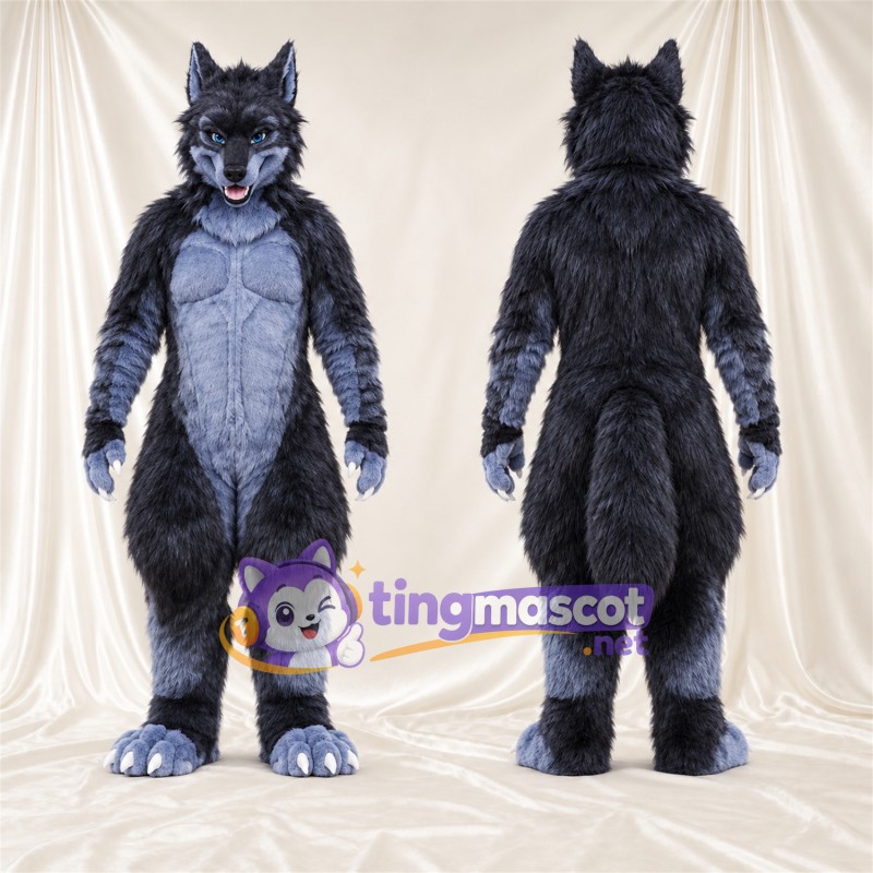 Costume de mascotte Loup – bleu foncé