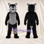 Black and Gray Wolf Mascot Costume - Gray Belly and Blue Eyes