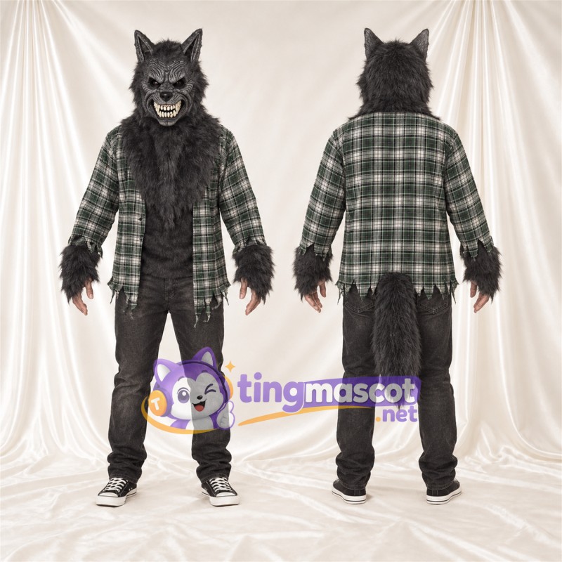 Costume de mascotte Loup – noir – Chemise; Pantalon
