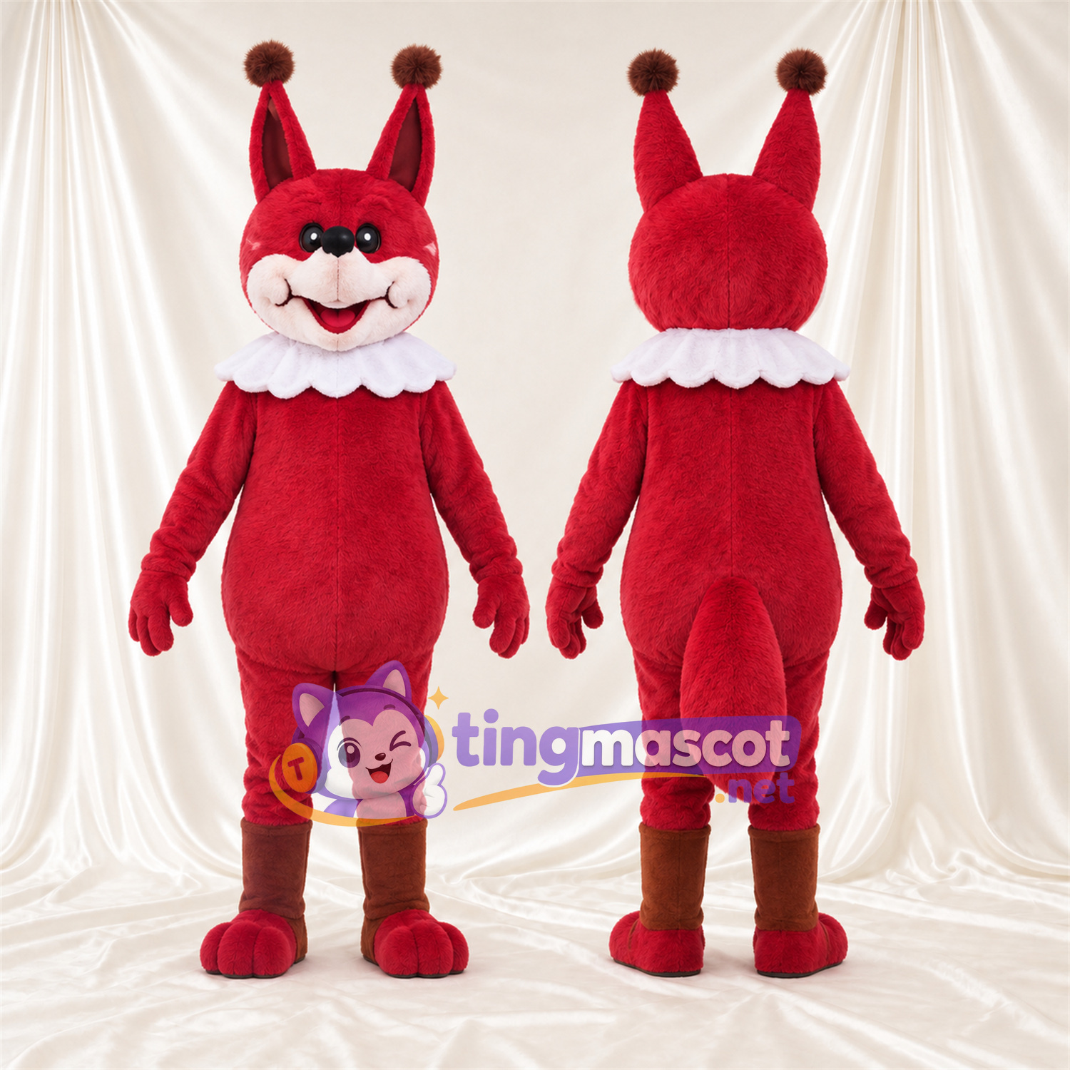 Costume de mascotte Chat bouffon – rouge Costume de mascotte Chat bouffon – rouge