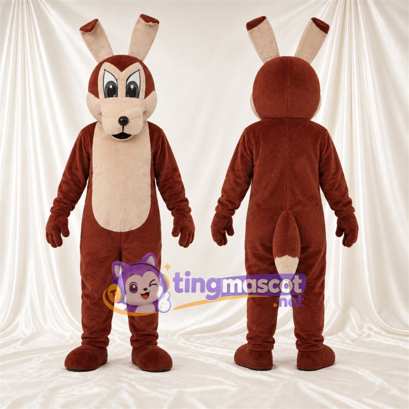Costume de mascotte Coyote – brun rouge – Longues oreilles; Queue