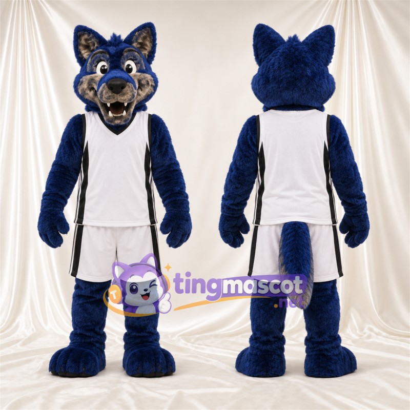 Costume de mascotte Loup – bleu – Tenue; Crocs pointus