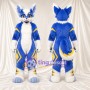 Costume de mascotte Coyote – bleu / blanc – Touches de couleur (jaune)