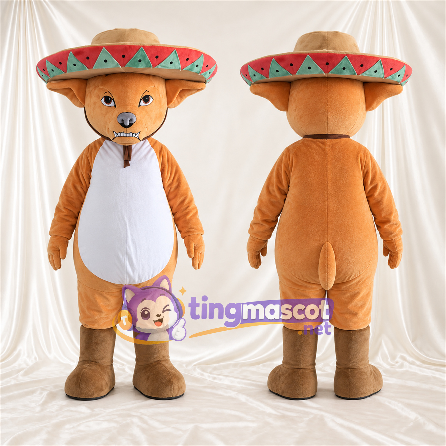 Costume de mascotte Coyote – marron – Bottes (marron) Costume de mascotte Coyote – marron – Bottes (marron)