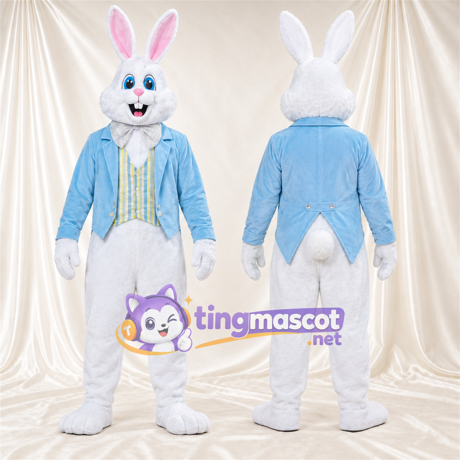 Costume de mascotte Lapin – blanc – Gilet Costume de mascotte Lapin – blanc – Gilet
