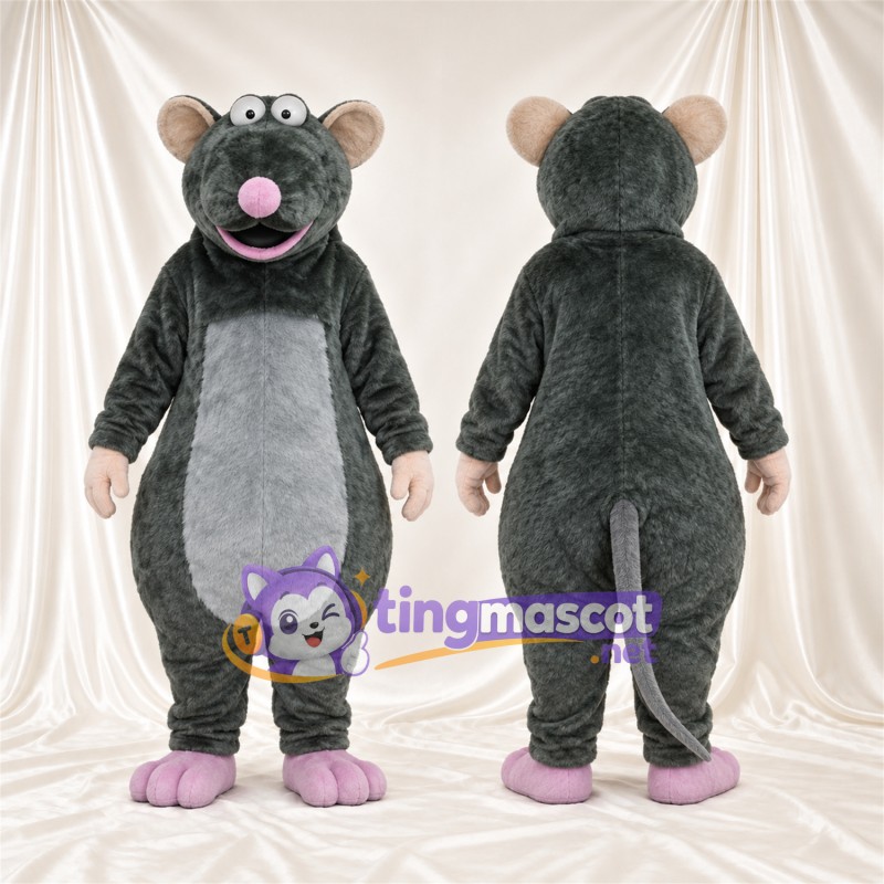 Maskottchenkostüm Ratte – dunkelgrau