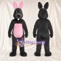 Black Rabbit Mascot Costume - Pink Belly