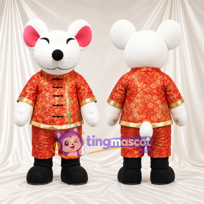 Costume de mascotte Souris – blanc – Tenue