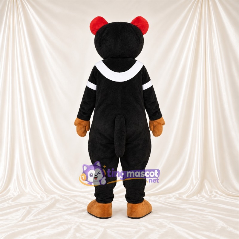 Costume de mascotte Chat – noir – Col (blanc); Nœuds (rouge) Costume de mascotte Chat – noir – Col (blanc); Nœuds (rouge)