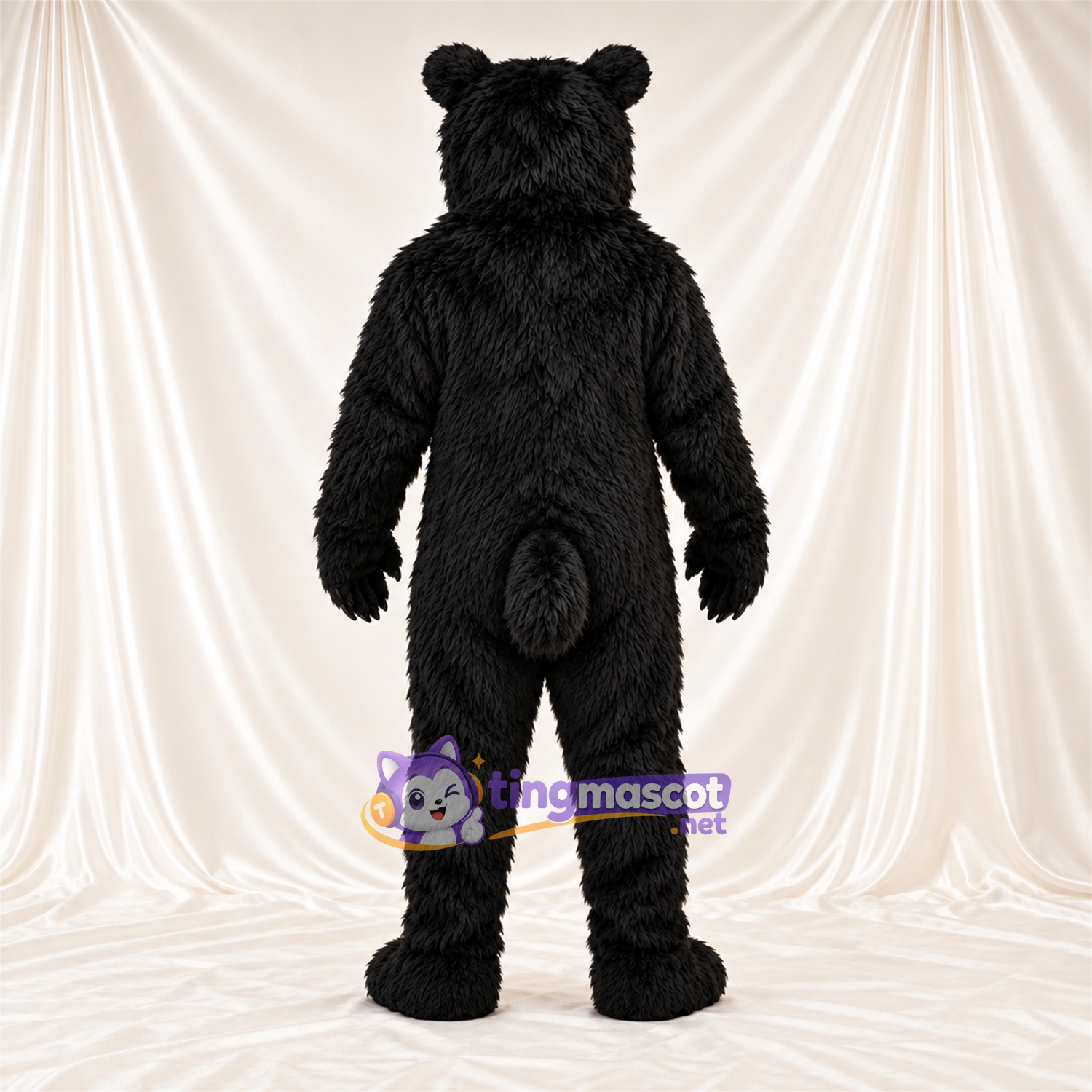 Black Bear Mascot Costume - Pointed Fangs and Shaggy Fur Black Bear Mascot Costume - Pointed Fangs and Shaggy Fur