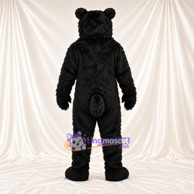 Black Bear Mascot Costume - Pointed Fangs and Shaggy Fur Black Bear Mascot Costume - Pointed Fangs and Shaggy Fur