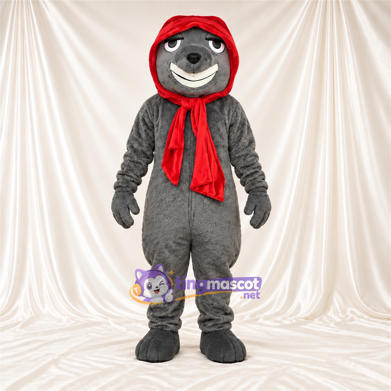 Costume de mascotte Loutre – gris – Écharpe Costume de mascotte Loutre – gris – Écharpe