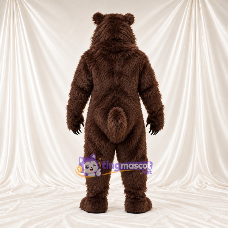 Brown Bear Mascot Costume - Pointed Fangs and Shaggy Fur Brown Bear Mascot Costume - Pointed Fangs and Shaggy Fur