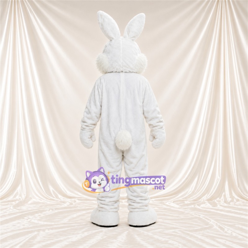 Maskottchenkostüm Hase – weiß – Lange Ohren; Ohreninnenseiten (rosa) Maskottchenkostüm Hase – weiß – Lange Ohren; Ohreninnenseiten (rosa)