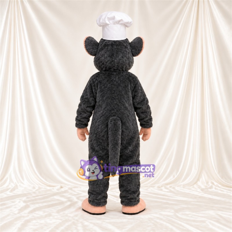 Black Rat Mascot Costume - White Chef Hat Black Rat Mascot Costume - White Chef Hat