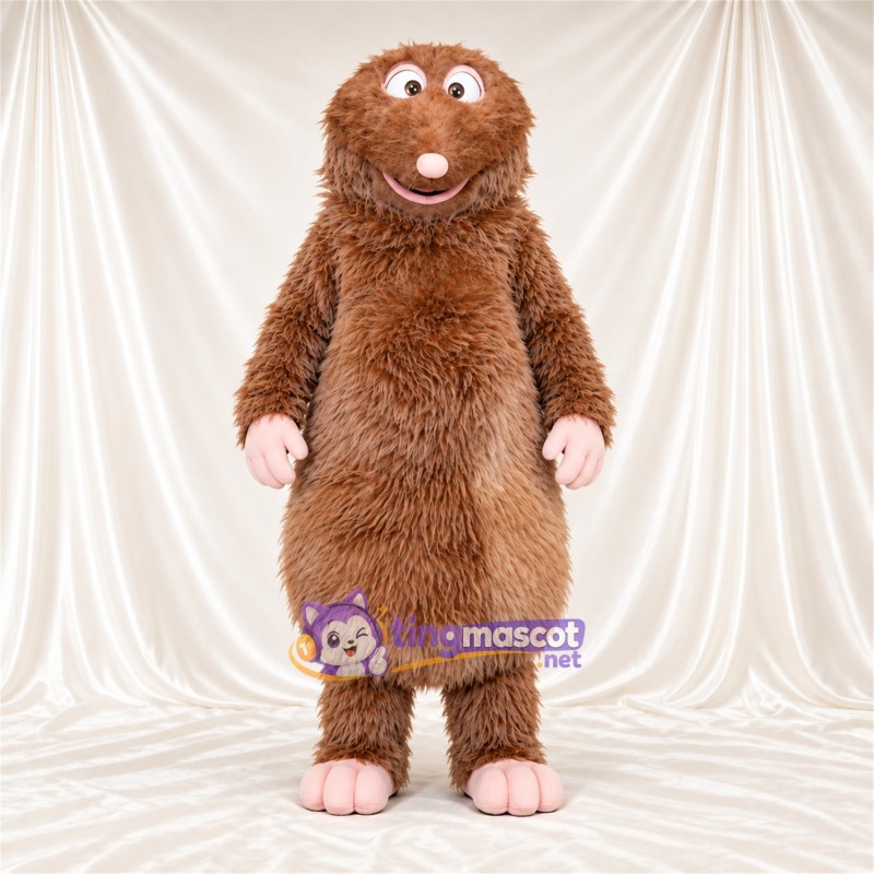 Maskottchenkostüm Monster – braun – Zottelfell; Nase (rosa) Maskottchenkostüm Monster – braun – Zottelfell; Nase (rosa)