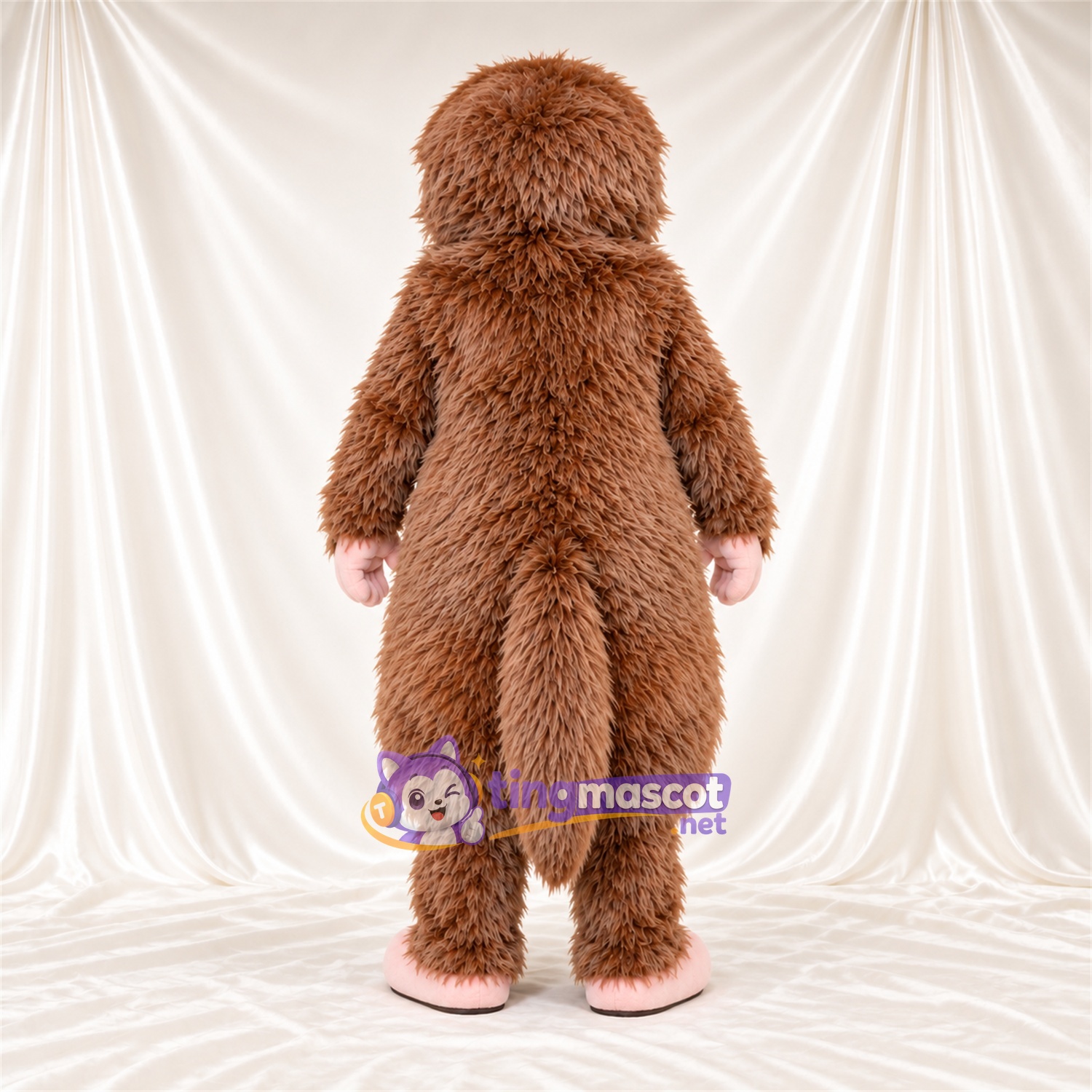 Maskottchenkostüm Monster – braun – Zottelfell; Nase (rosa) Maskottchenkostüm Monster – braun – Zottelfell; Nase (rosa)