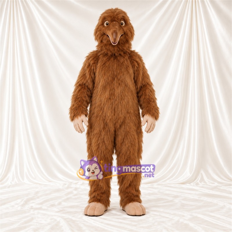 Costume de mascotte Castor – marron – Pieds (brun clair); Fourrure hirsute Costume de mascotte Castor – marron – Pieds (brun clair); Fourrure hirsute