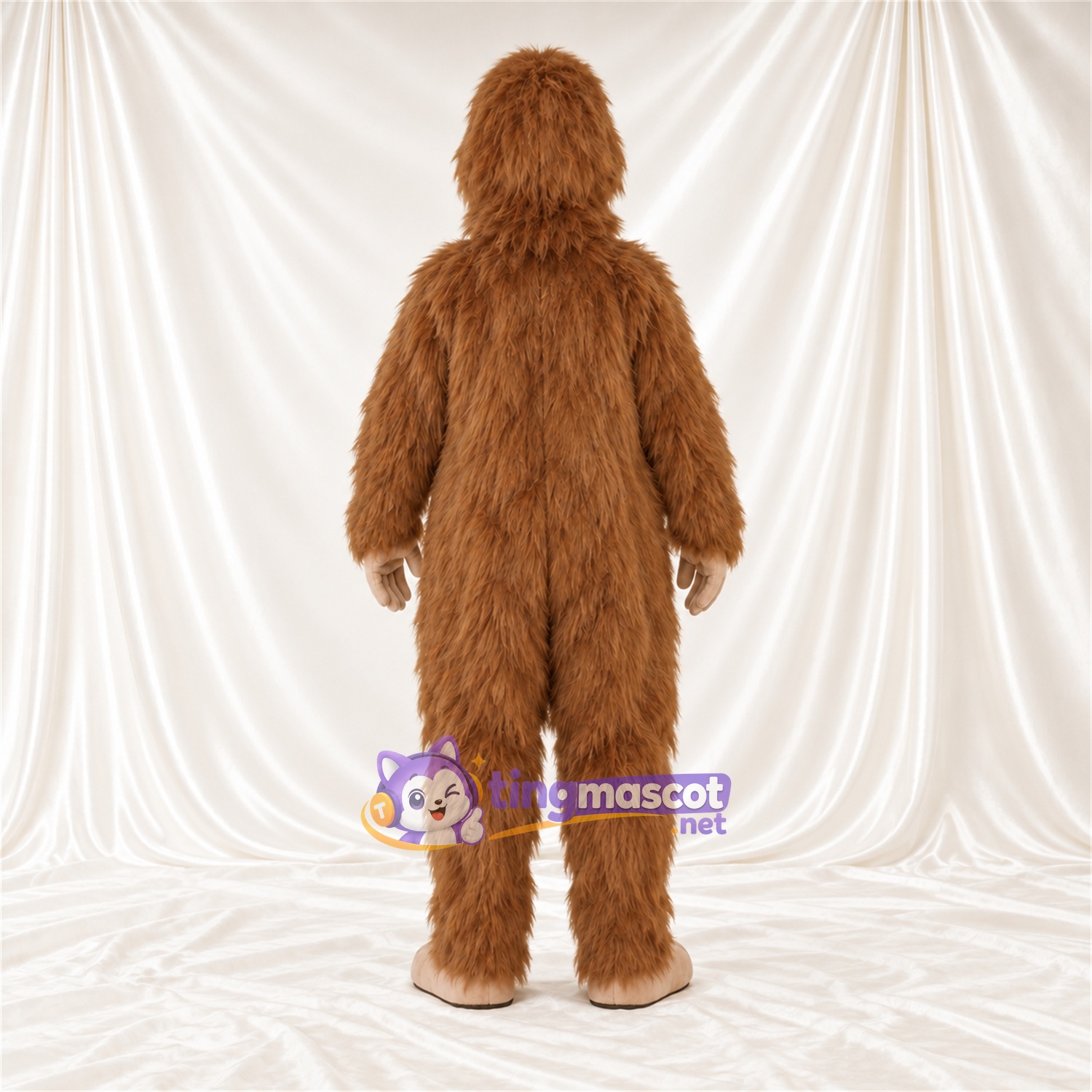 Costume de mascotte Castor – marron – Pieds (brun clair); Fourrure hirsute Costume de mascotte Castor – marron – Pieds (brun clair); Fourrure hirsute