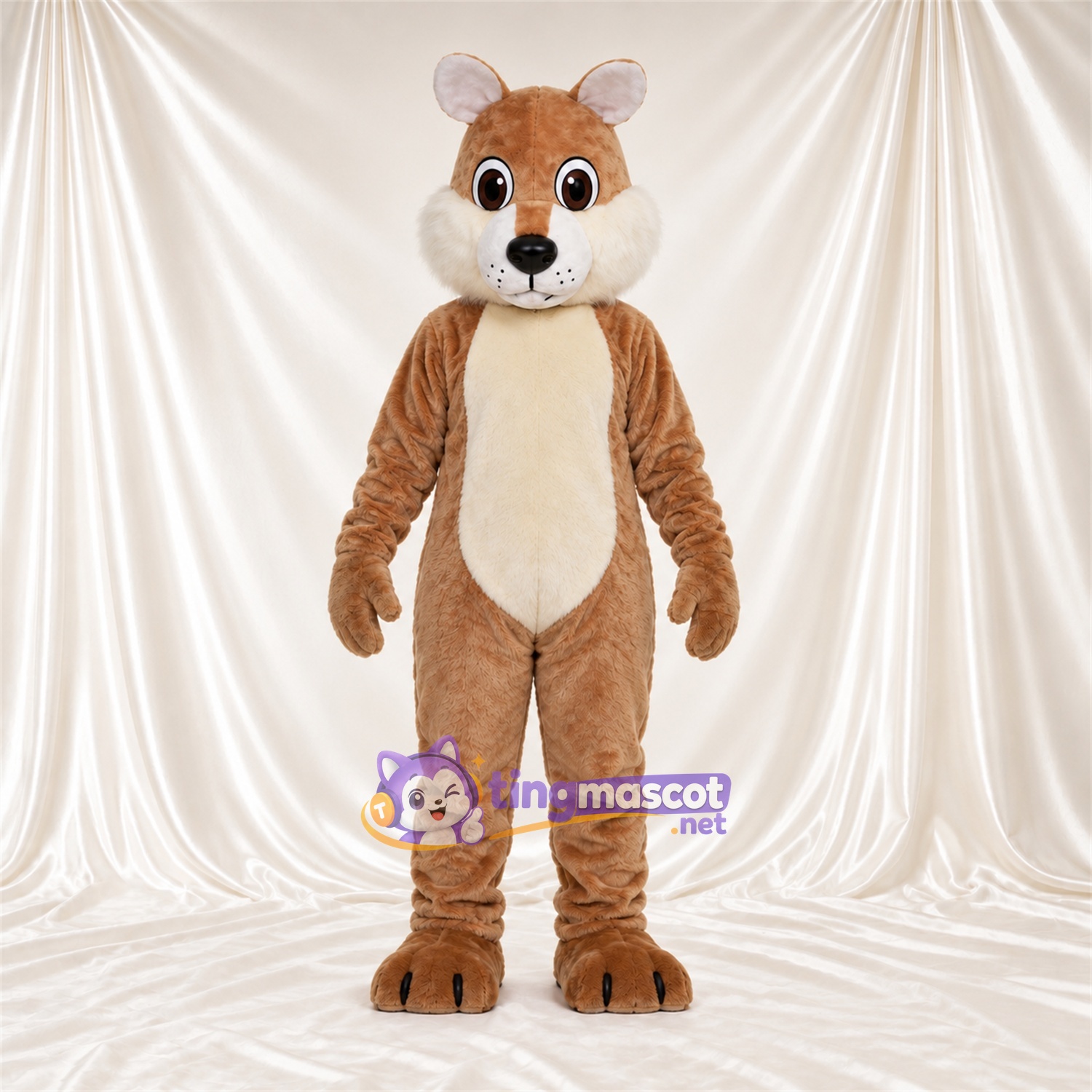 Costume de mascotte Hamster – brun clair – Ventre (crème) Costume de mascotte Hamster – brun clair – Ventre (crème)