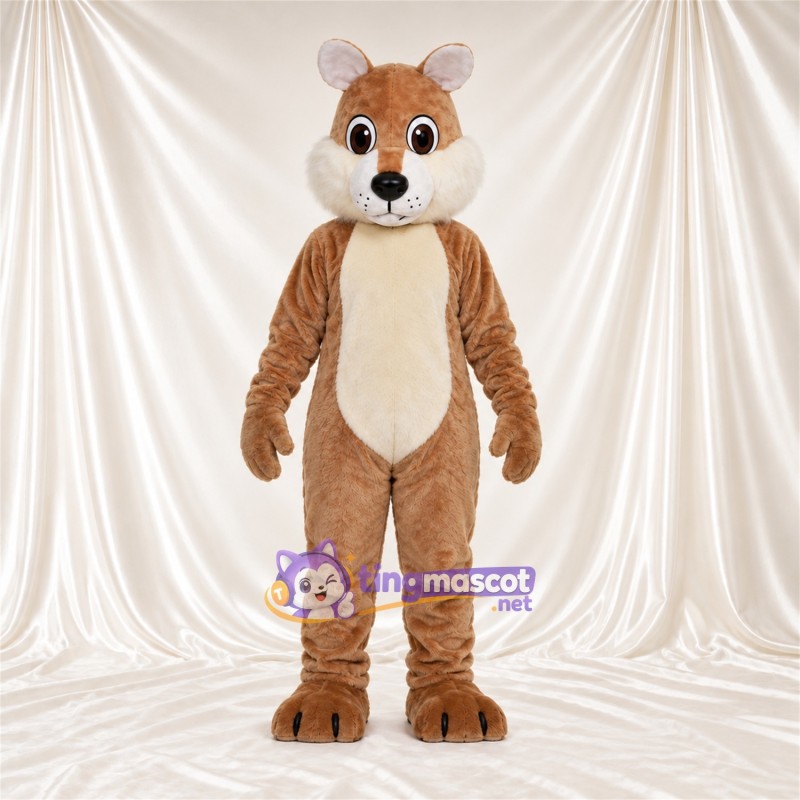Costume de mascotte Hamster – brun clair – Ventre (crème) Costume de mascotte Hamster – brun clair – Ventre (crème)