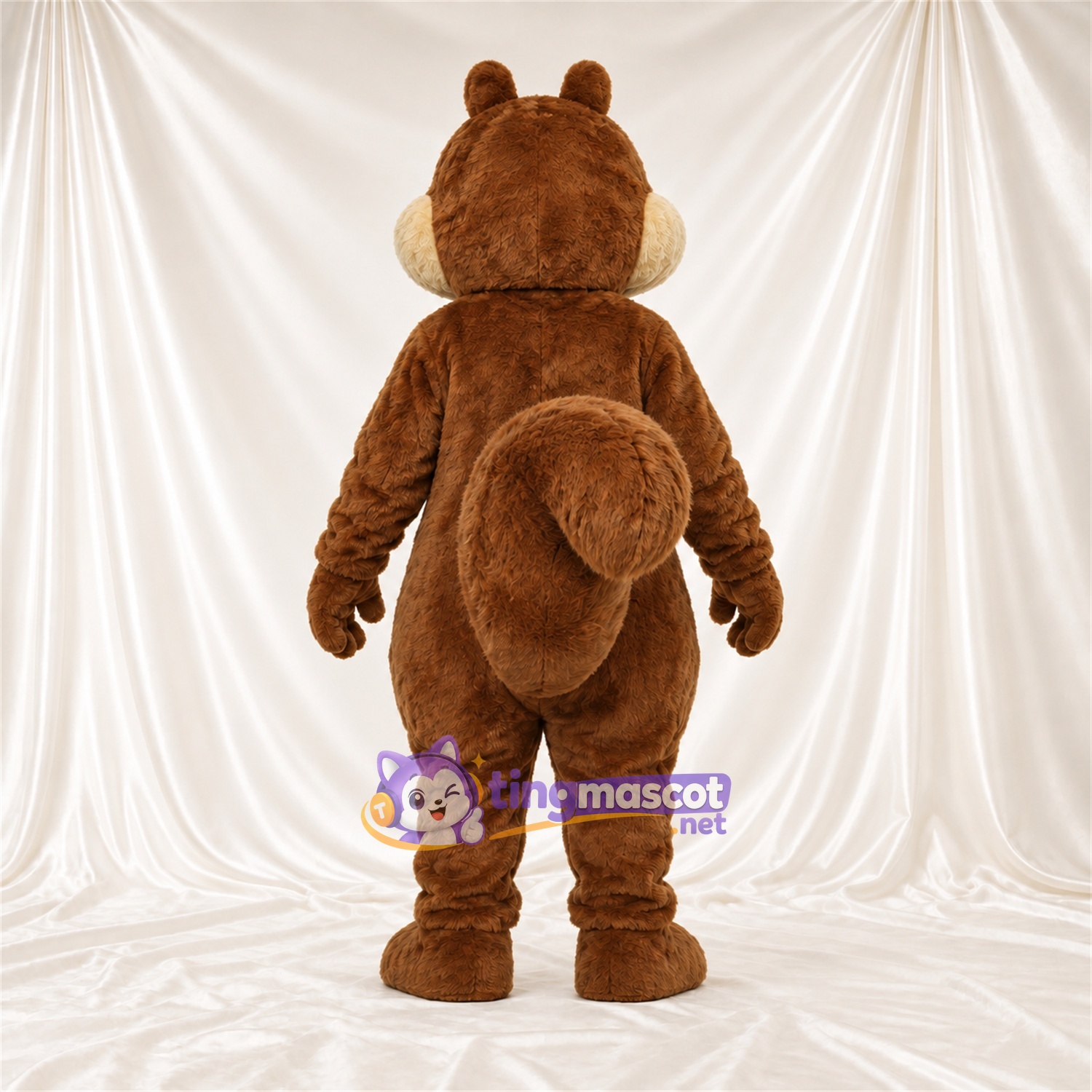 Maskottchenkostüm Eichhörnchen – braun – Bauch (creme); Augen (grün)