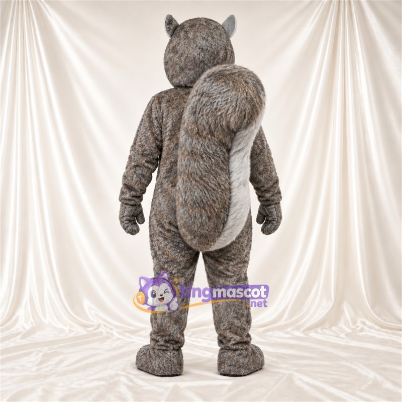 Maskottchenkostüm Eichhörnchen – grau / weiß – Bauch (weiß); Buschiger Schwanz Maskottchenkostüm Eichhörnchen – grau / weiß – Bauch (weiß); Buschiger Schwanz