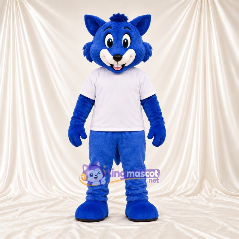 Costume de mascotte Chien – bleu – Chemise (blanc); Pantalon (bleu) Costume de mascotte Chien – bleu – Chemise (blanc); Pantalon (bleu)