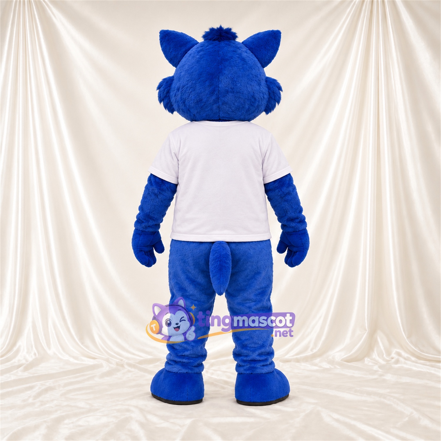 Costume de mascotte Chien – bleu – Chemise (blanc); Pantalon (bleu)
