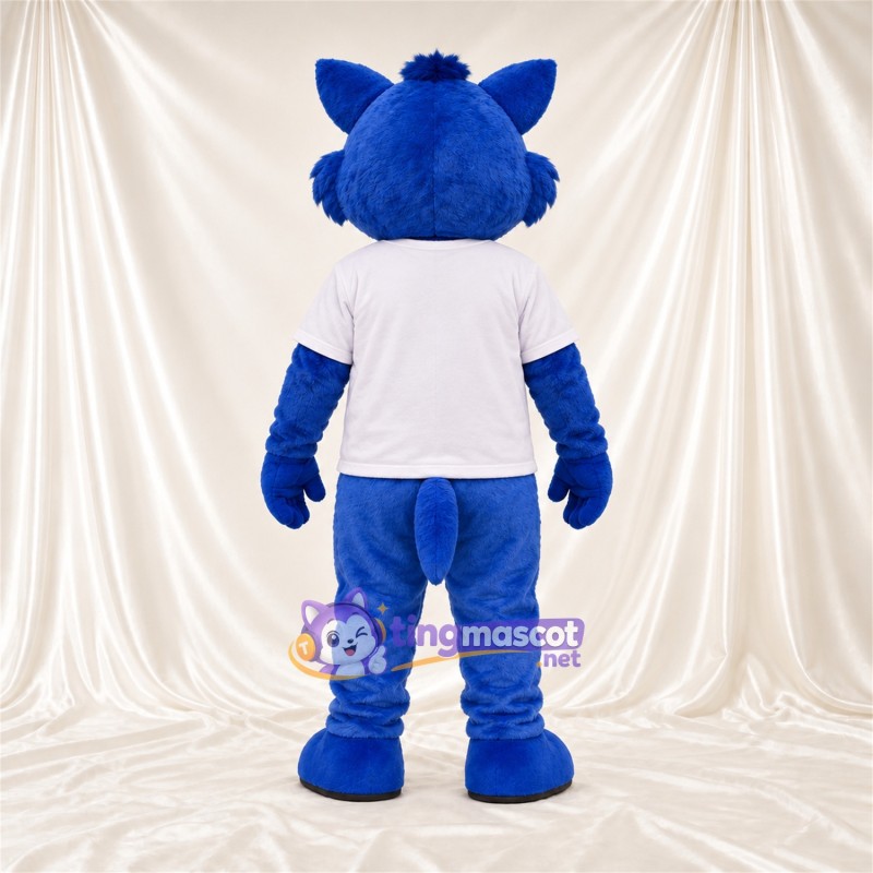 Costume de mascotte Chien – bleu – Chemise (blanc); Pantalon (bleu)