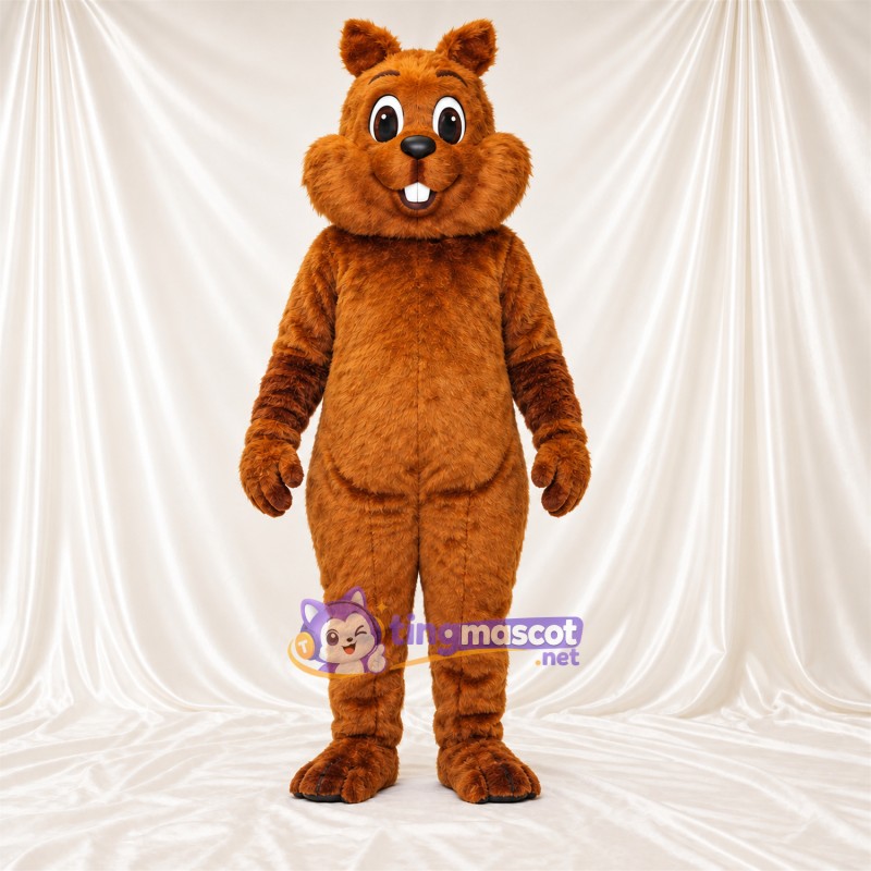 Costume de mascotte Écureuil – marron – Queue touffue; Grandes incisives Costume de mascotte Écureuil – marron – Queue touffue; Grandes incisives