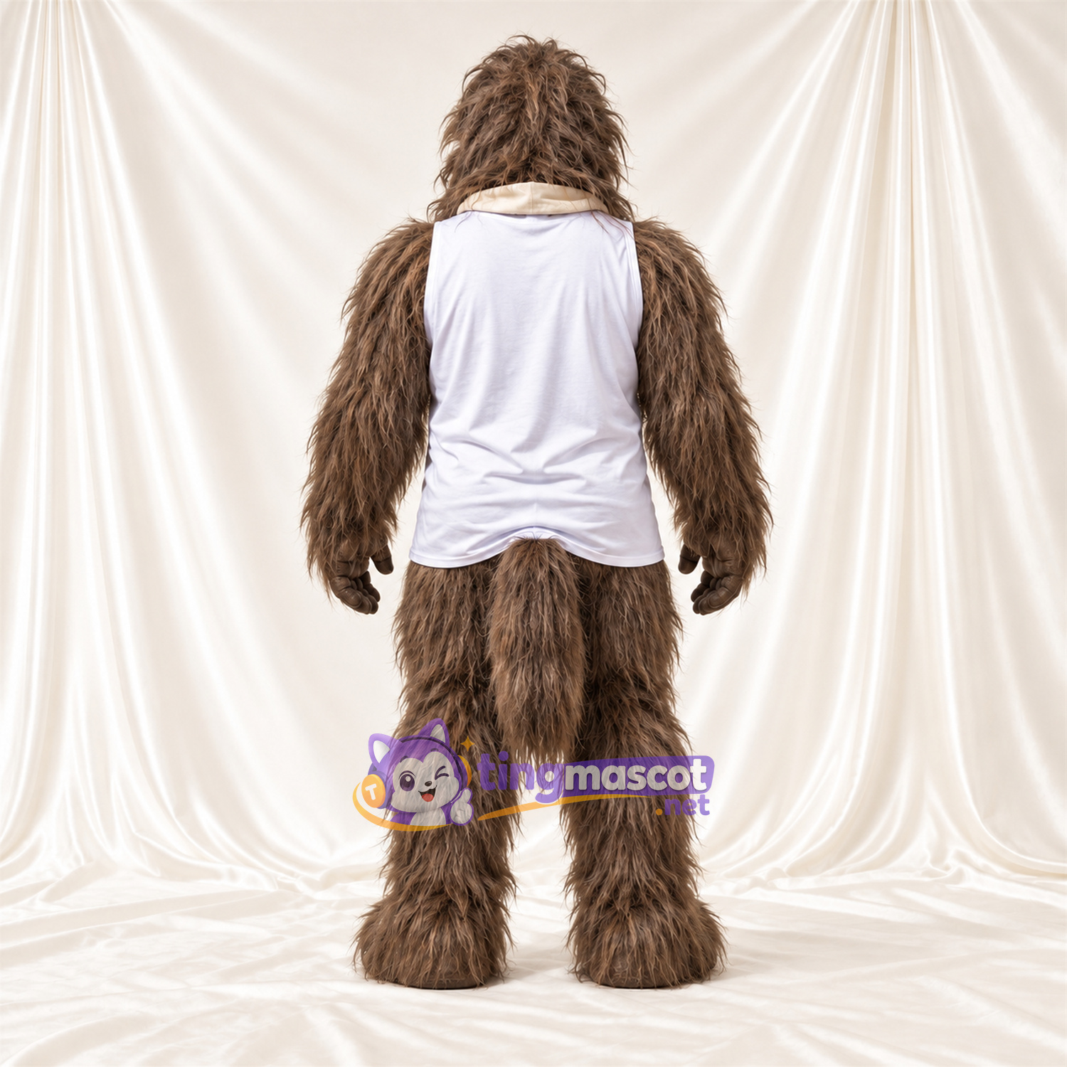 Maskottchenkostüm Affe – braun – Tanktop (weiß) Maskottchenkostüm Affe – braun – Tanktop (weiß)