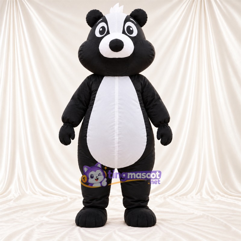 Black and White Skunk Mascot Costume - Round Belly and White Belly Black and White Skunk Mascot Costume - Round Belly and White Belly