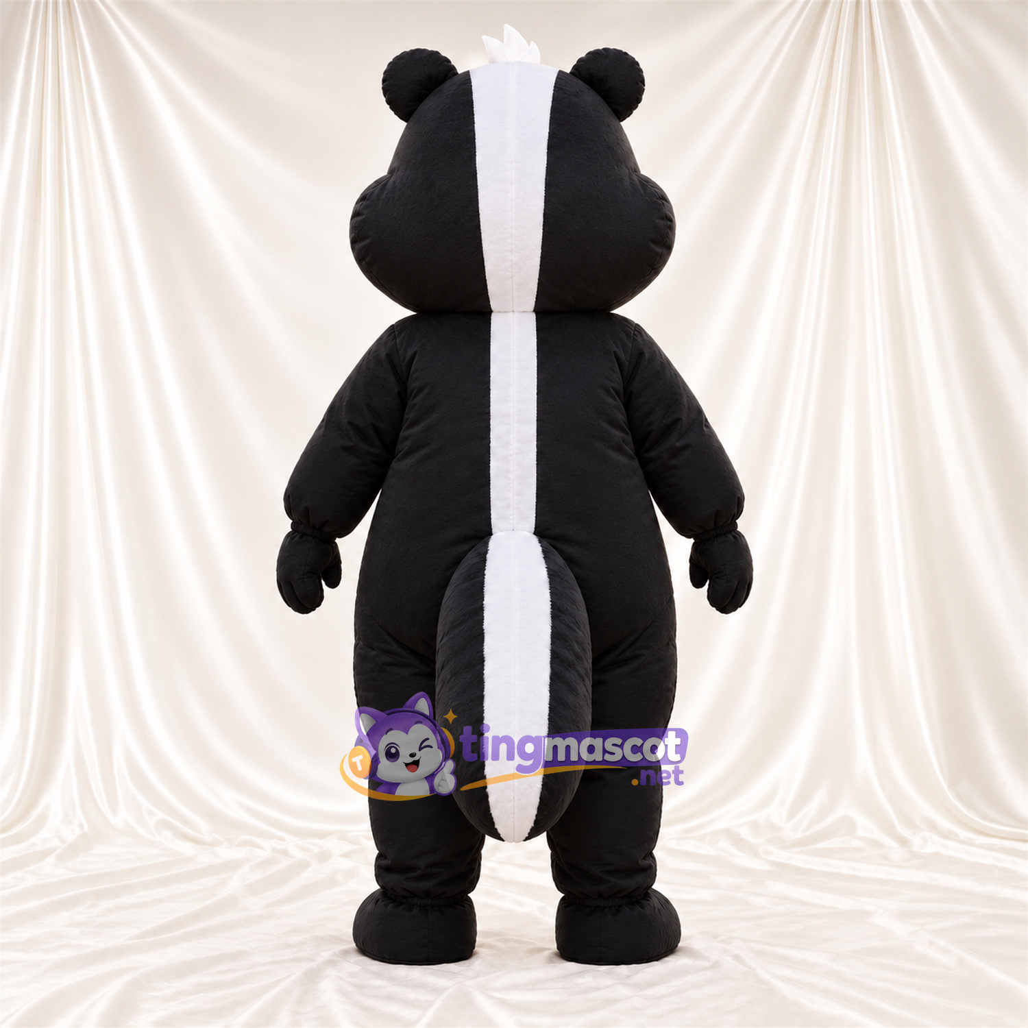 Black and White Skunk Mascot Costume - Round Belly and White Belly Black and White Skunk Mascot Costume - Round Belly and White Belly