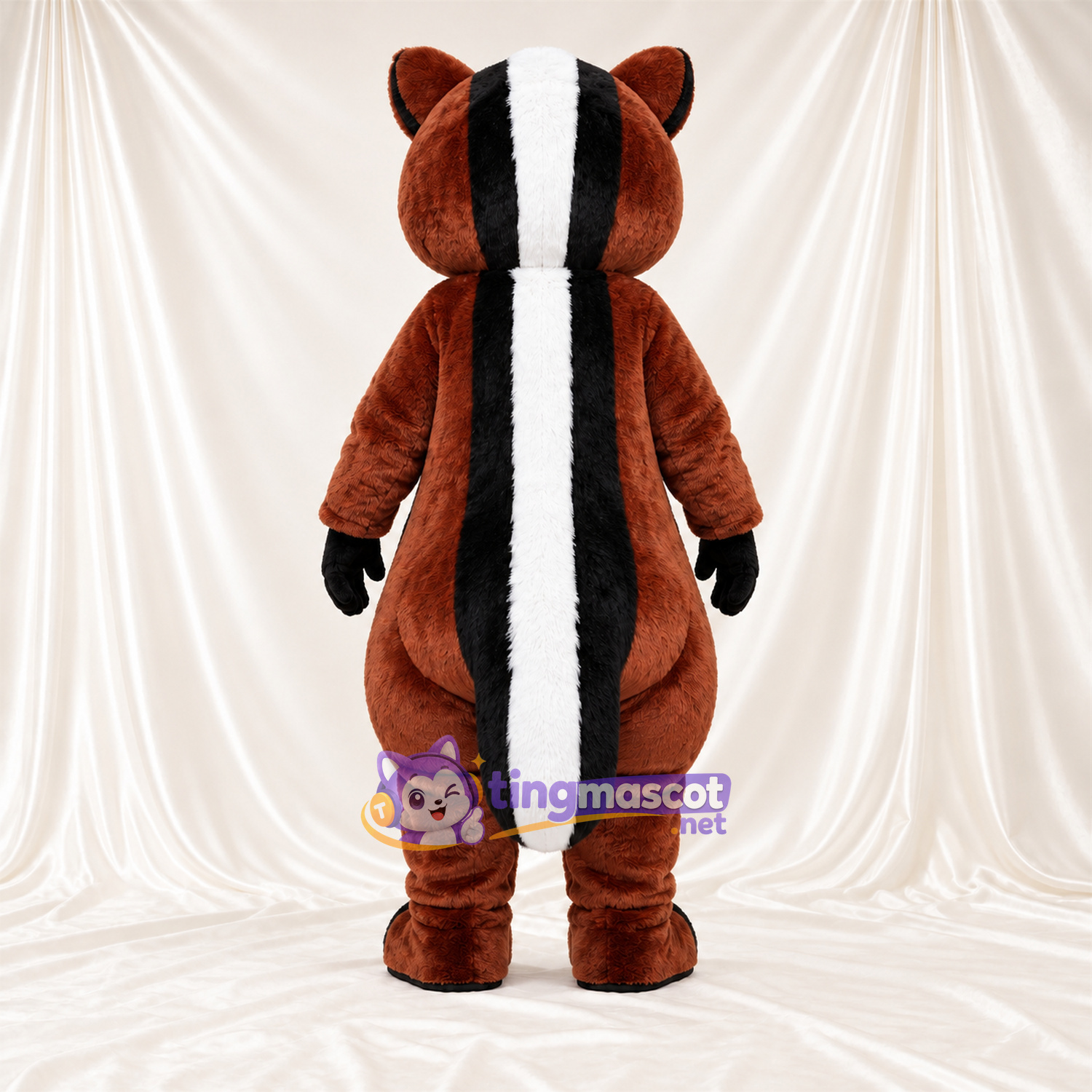 Costume de mascotte Mouffette – marron / noir / blanc Costume de mascotte Mouffette – marron / noir / blanc