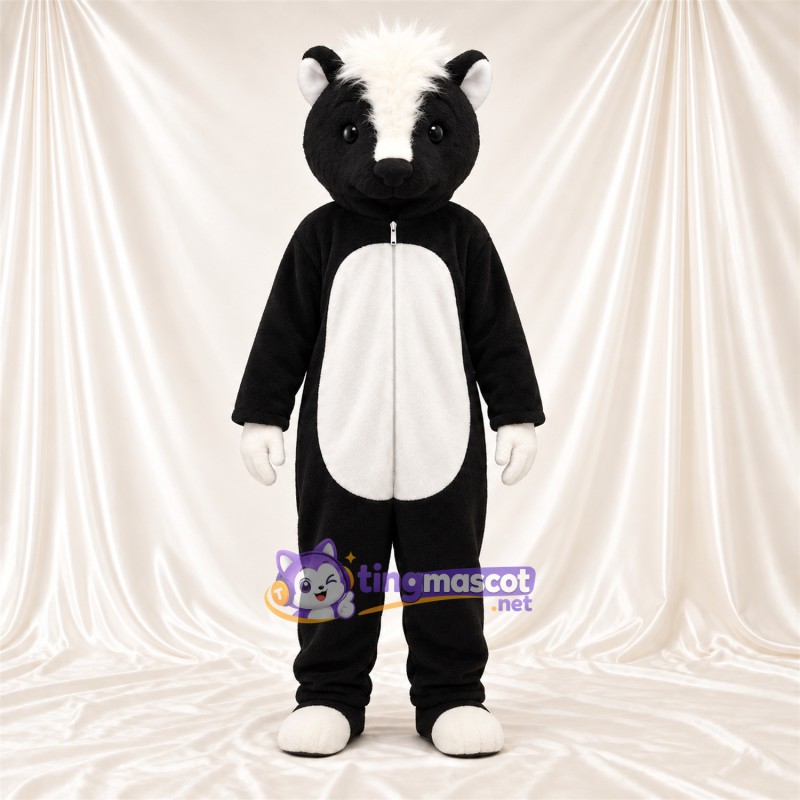 Costume de mascotte Mouffette – noir / blanc – Queue touffue Costume de mascotte Mouffette – noir / blanc – Queue touffue