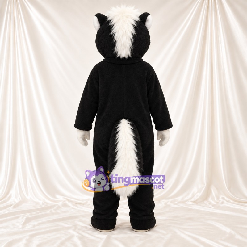 Costume de mascotte Mouffette – noir / blanc – Queue touffue Costume de mascotte Mouffette – noir / blanc – Queue touffue