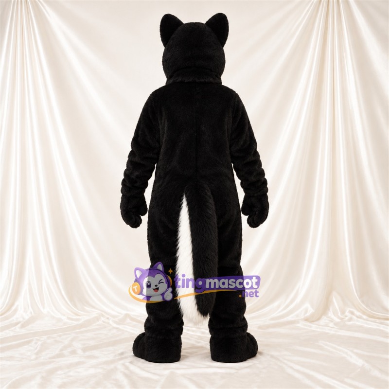 Maskottchenkostüm Stinktier – schwarz / weiß – Bauch (weiß); Augen (blau) Maskottchenkostüm Stinktier – schwarz / weiß – Bauch (weiß); Augen (blau)