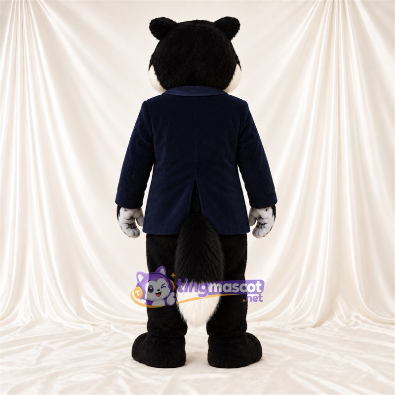 Black and White Skunk Mascot Costume - Blue Suit Black and White Skunk Mascot Costume - Blue Suit