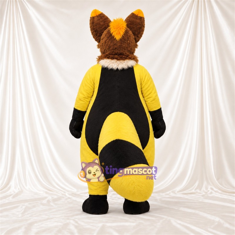 Maskottchenkostüm Fuchs – gelb / schwarz Maskottchenkostüm Fuchs – gelb / schwarz
