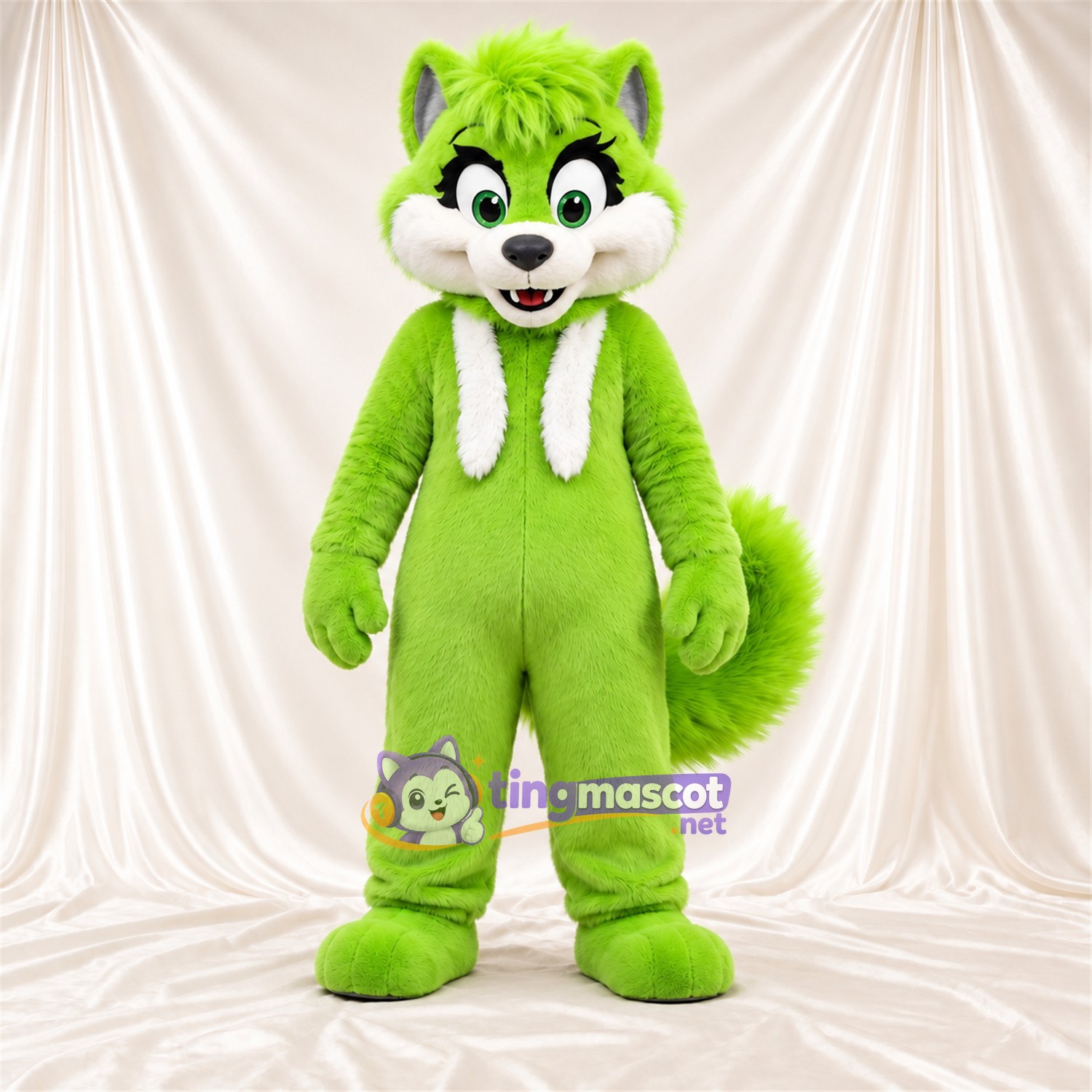 Maskottchenkostüm Stinktier – grün / weiß Maskottchenkostüm Stinktier – grün / weiß