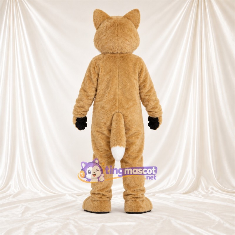 Maskottchenkostüm Fuchs – hellbraun / weiß – Bauch (weiß); Hände (schwarz) Maskottchenkostüm Fuchs – hellbraun / weiß – Bauch (weiß); Hände (schwarz)