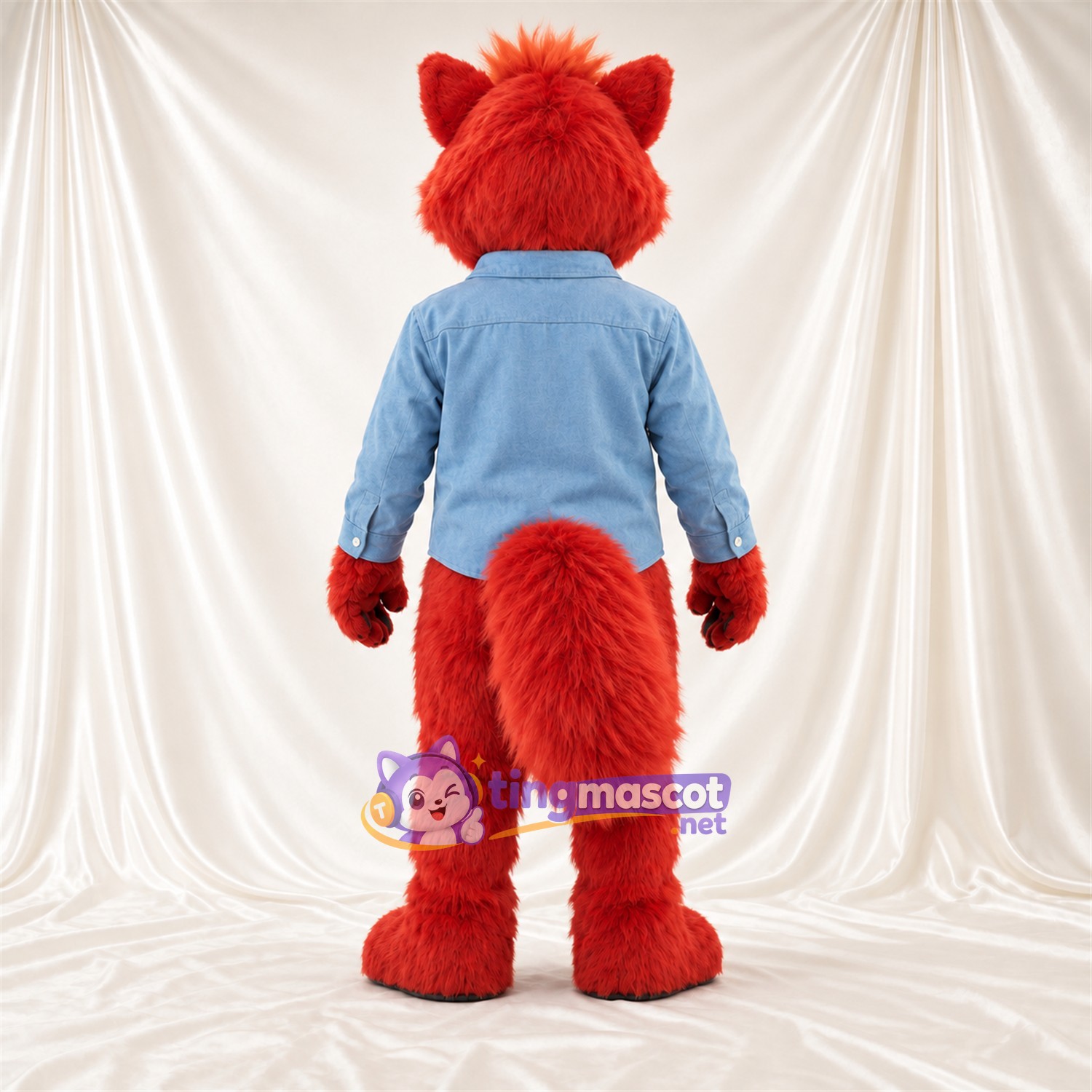 Costume de mascotte Panda roux – rouge – Chemise Costume de mascotte Panda roux – rouge – Chemise