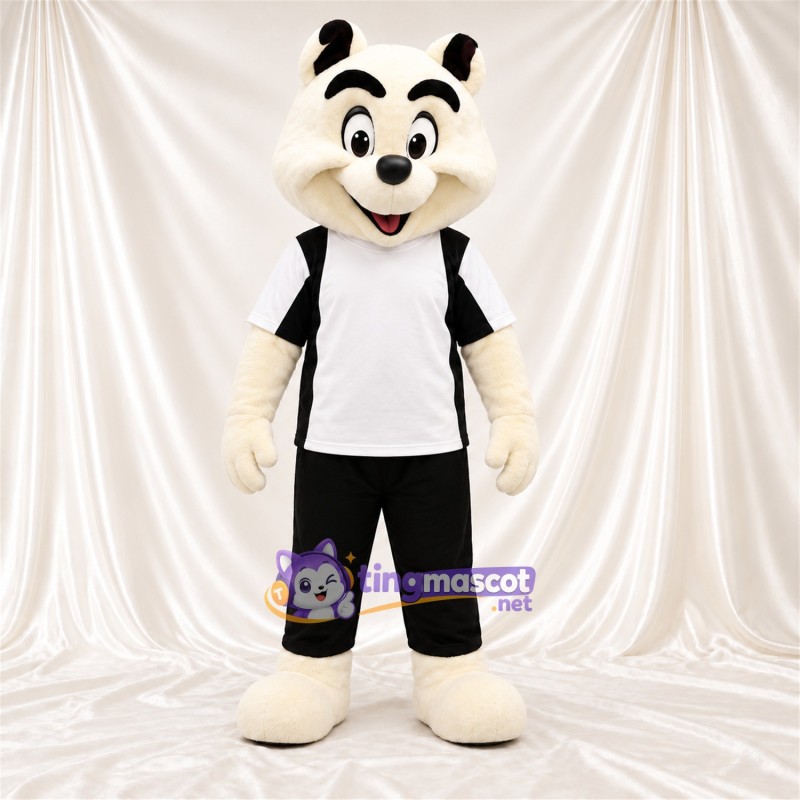 Costume de mascotte Mouffette – noir / blanc – Chemise (blanc); Short (noir) Costume de mascotte Mouffette – noir / blanc – Chemise (blanc); Short (noir)