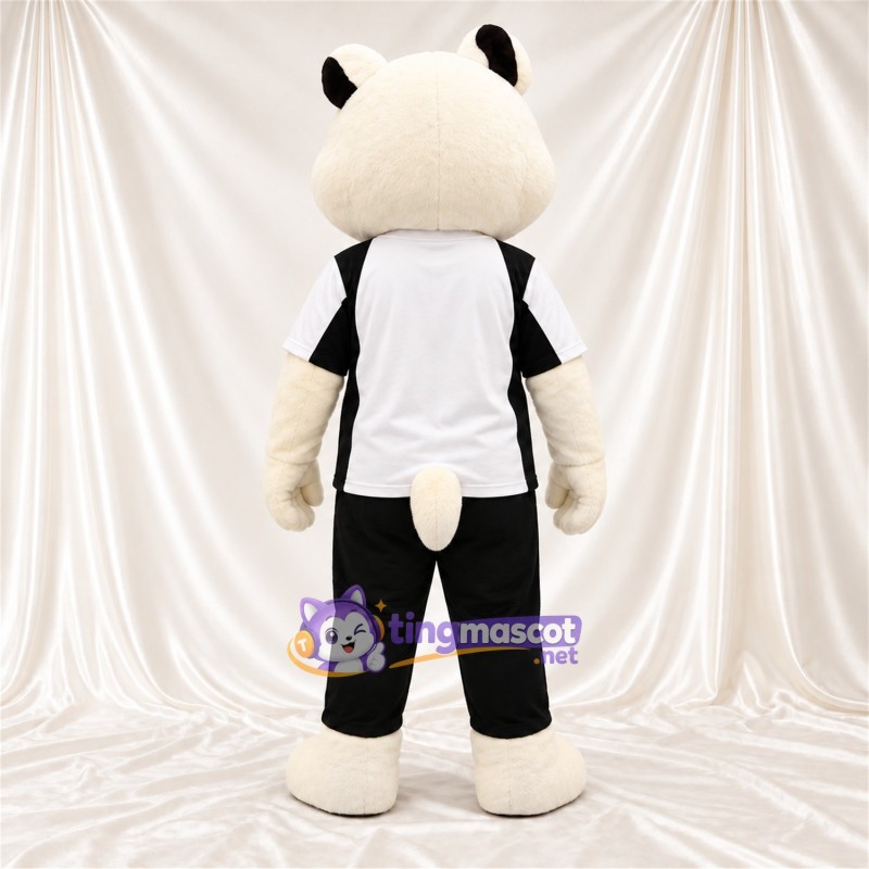 Costume de mascotte Mouffette – noir / blanc – Chemise (blanc); Short (noir) Costume de mascotte Mouffette – noir / blanc – Chemise (blanc); Short (noir)