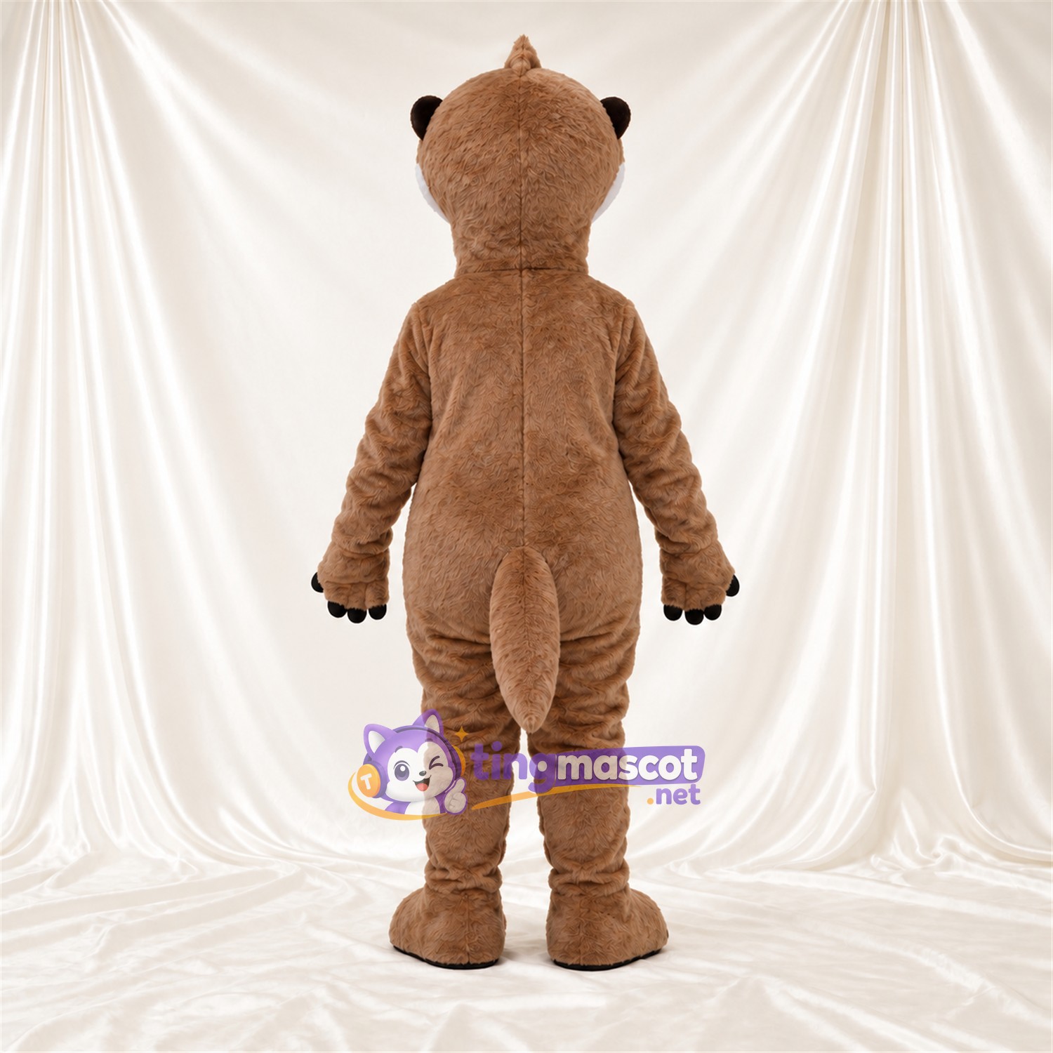 Brown and White Otter Mascot Costume - Black Claws and Blue Eyes Brown and White Otter Mascot Costume - Black Claws and Blue Eyes