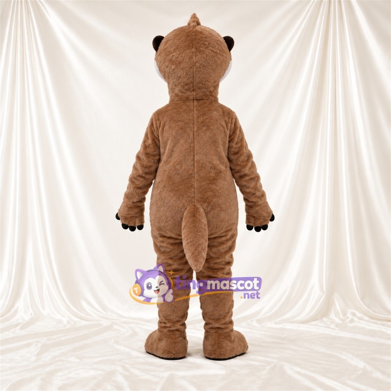 Brown and White Otter Mascot Costume - Black Claws and Blue Eyes Brown and White Otter Mascot Costume - Black Claws and Blue Eyes