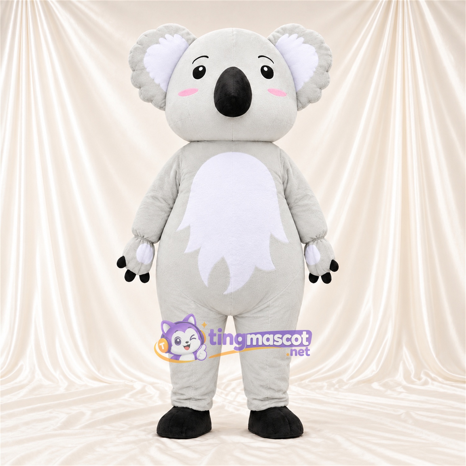 Costume de mascotte Koala – blanc – Feuille; Ventre (blanc) Costume de mascotte Koala – blanc – Feuille; Ventre (blanc)