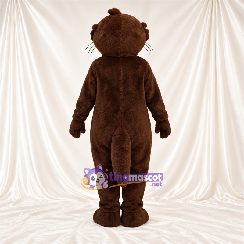 Brown and White Otter Mascot Costume - Blue Eyes and Head Tuft Brown and White Otter Mascot Costume - Blue Eyes and Head Tuft