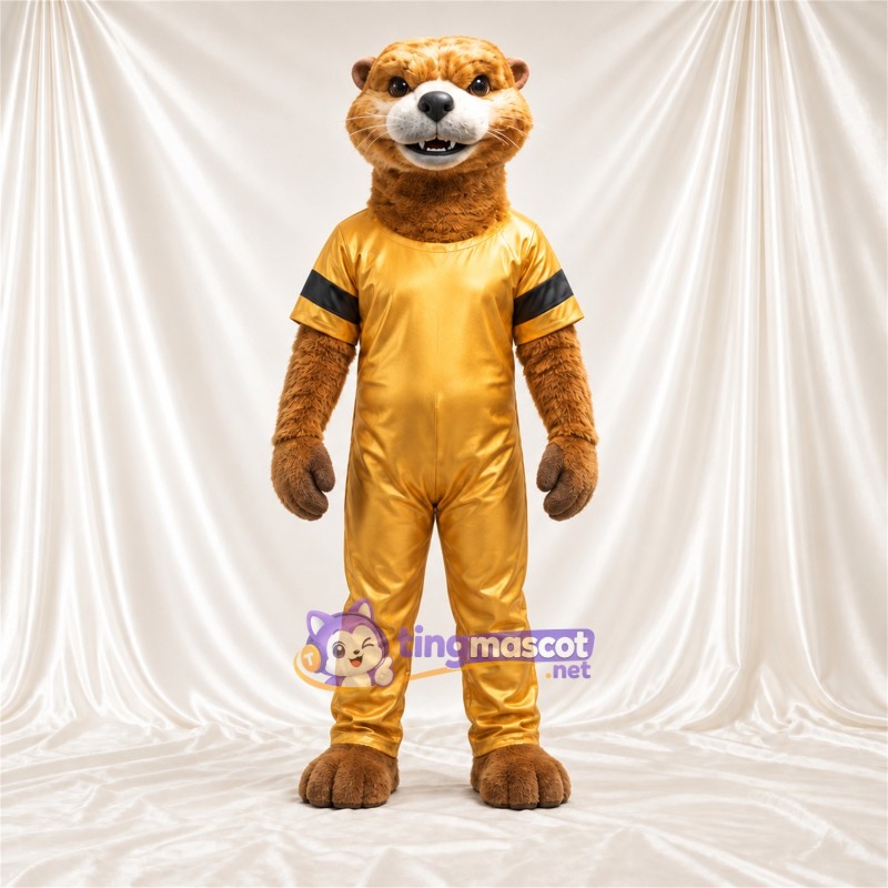 Costume de mascotte Loutre – jaune – Combinaison Costume de mascotte Loutre – jaune – Combinaison
